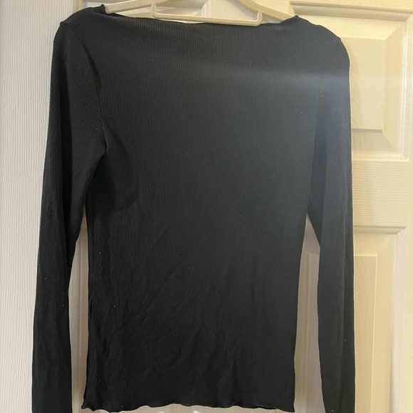 Abercrombie slash top ribbed long sleeve xs black - Picture 3 of 4